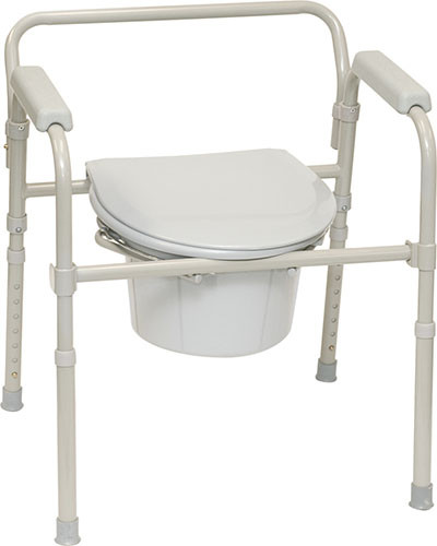 Compass Health Three-in-One Folding Commode with Full Seat