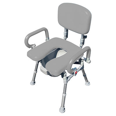 Platinum Health UltraCommode Foldable Commode Chair, Gray