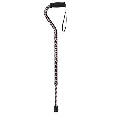 Drive Drive, Foam Grip Offset Handle Walking Cane, Pink Floral
