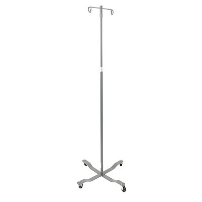 Drive Drive, Economy Removable Top I. V. Pole, 2 Hook Top, Silver Vein