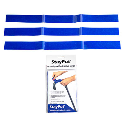 StayPut Stayput non-slip material, self-adhesive strips, 1.25" x 16", pack of 3 strips, blue