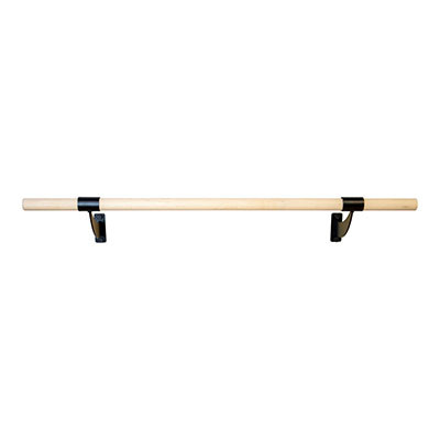 FEI Single Bar Wall Mount Ballet Barre System, Wood, 4'