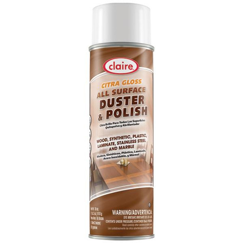 Claire Citra Gloss All Surface Duster and Polish, 18 oz Aerosol, 12/Case