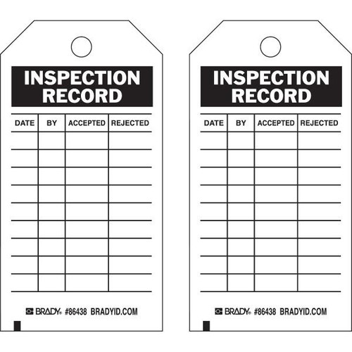 Brady Inspection Record Tags