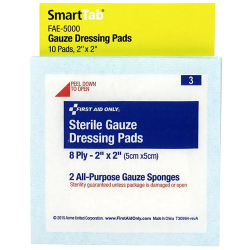 2" x 2" Gauze Pads, 2 Pkg/5 Each