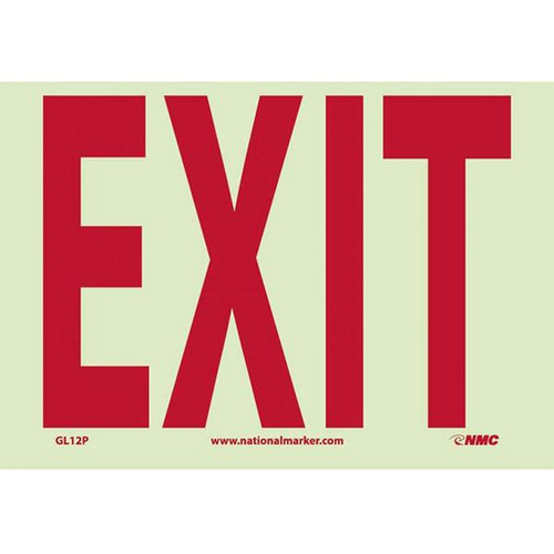 NMC Exit Sign (6-hr Glow) Polyester 7" x 10"