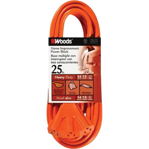 Southwire Outdoor Extension Cord w/ 3 Outlet Power Block