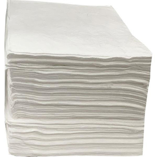 FyterTech Essentials Oil Only Single-Ply Unbonded Sorbent Pads Medium - White