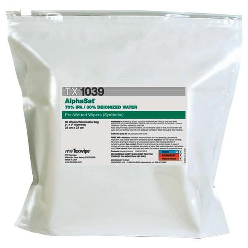 Texwipe AlphaWipe Cleanroom Polyester Wipers Pre-Wetted