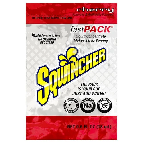 Sqwincher FastPack Single Serve, 0.6 oz Packs, 6 oz Yield