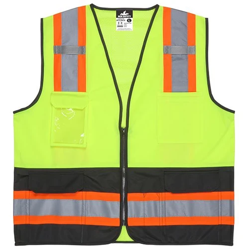 MCR Safety Luminator ANSI Class 2 Solid Front with Mesh Back Safety Vests