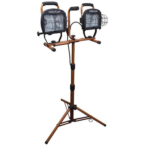 Southwire Contractor Grade Twin Head Halogen Work Light - Black