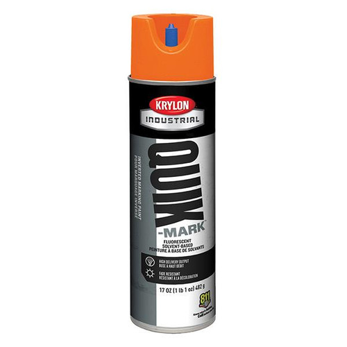 Krylon Quik-Mark Inverted Marking Paint Solvent Based Fluorescent Orange