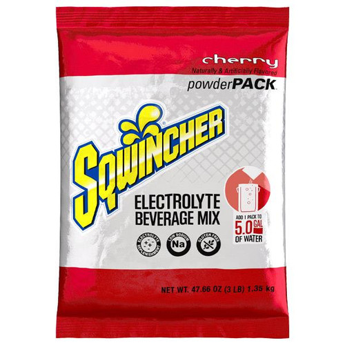 Sqwincher Regular Powder Packs, 47.66 oz Packs, 5 gal Yield