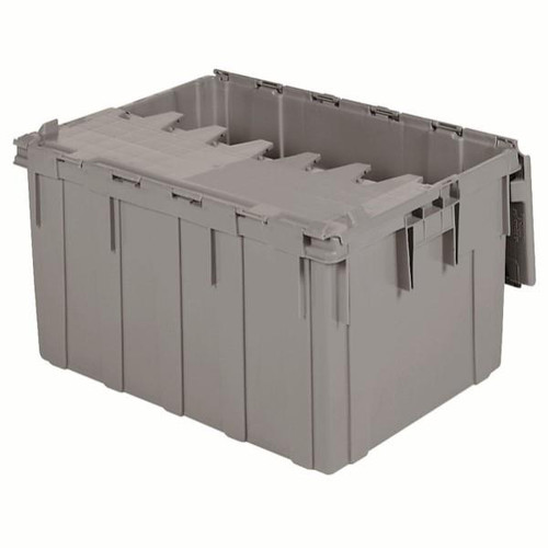Akro-Mils Attached Lid Container 28 gal Gray