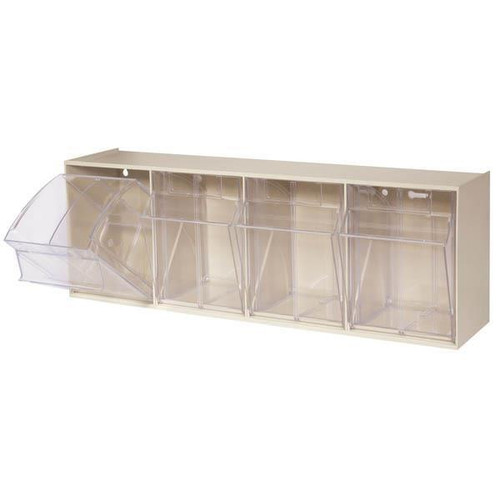 Akro-Mils Tiltview Bins Cabinet System 4 Bin - Clear