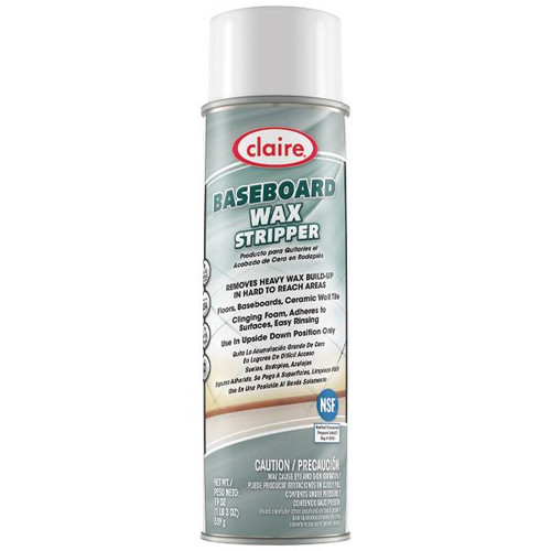 Claire Baseboard Cleaner and Wax Stripper, 19 oz Aerosol, 12/Case