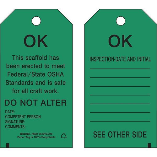 Brady Standard Scaffold Status Tags