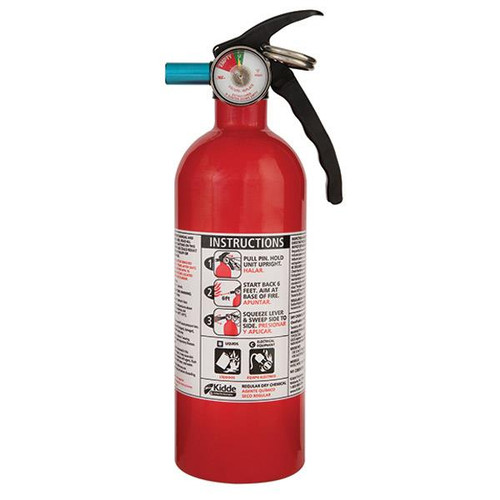 Kidde 2 lb BC Automotive FC5 Extinguisher with Metal Valve & Plastic Strap Bracket (Disposable)