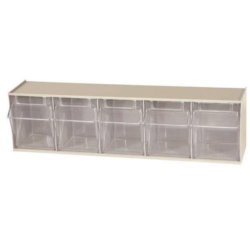 Akro-Mils Tiltview Bins Cabinet System 5 Bin - Clear