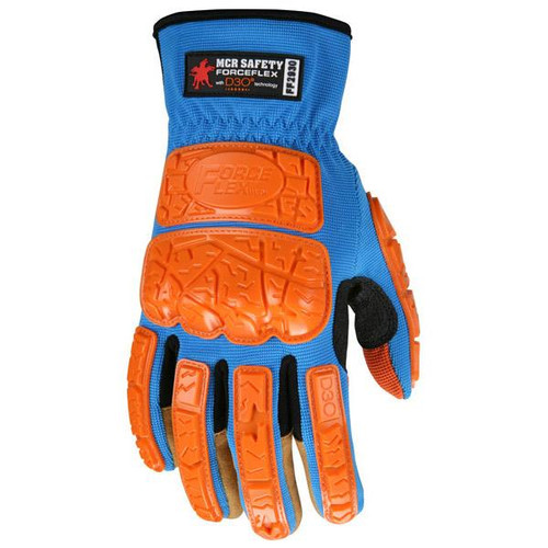 MCR Safety Forceflex Multi-Task Gloves Medium Aqua Blue Orange