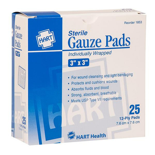 HART Health Gauze Pads 3" x 3" First Aid Supplies Hart Health
