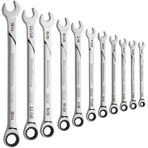 GearWrench 11-Piece, 120XP Universal Spline XL Ratcheting Combination Wrench Set, SAE