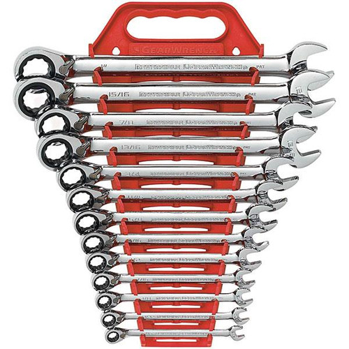 GearWrench 13-Piece, 12-Point Reversible Ratcheting Combination Wrench Set, SAE