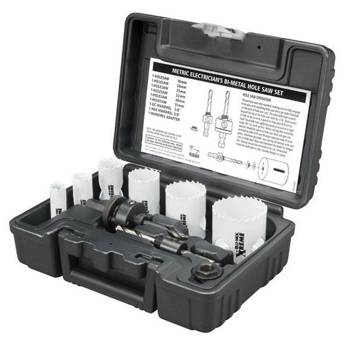 Disston Blu-Mol Xtreme Bi-Metal Electrician's 9-Piece Hole Saw Kit, Metric