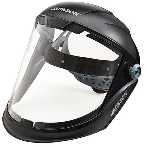 SureWerx Jackson Maxview Premium Face Shield Black Hard Hats - Clear