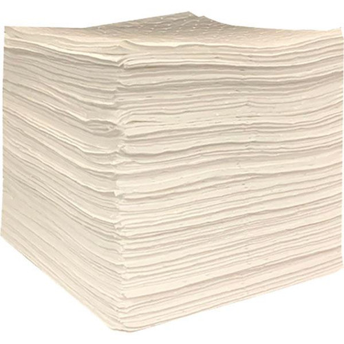 FyterTech Essentials Oil-Only Single-Ply Sorbent Pads Light Weight 15" x 18" White Fytertech Essentials