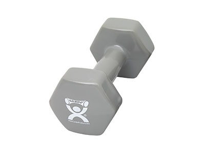 CanDo CanDo vinyl coated dumbbell - 15 lb - Silver, each
