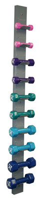 CanDo CanDo Vinyl Coated Dumbbell, 10 Piece Set with Wall Rack (2 Each: 1, 2, 3, 4, 5 lb)