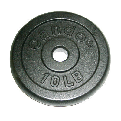 CanDo Iron Disc Weight Plate, 10 lbs., 1" diameter hole