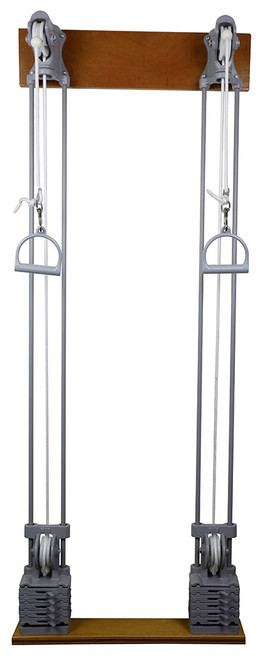 CanDo Chest Weight Pulley System - Single handle (mid) - two towers - 10 x 2.2 lb weights