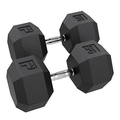 Power Systems Rubber Hex Dumbbell, 95 lb., Pair