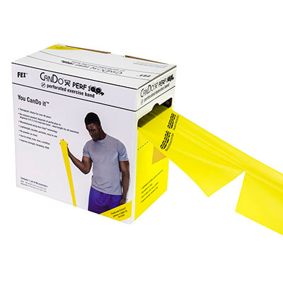 CanDo CanDo Low Powder Exercise Band - 100 yard Perf 100 roll - Yellow - x-light