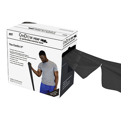 CanDo CanDo Low Powder Exercise Band - 100 yard Perf 100 roll - Black - x-heavy