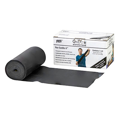 CanDo CanDo Low Powder Exercise Band - 6 yard roll - Black - x-heavy