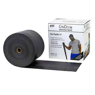 CanDo CanDo Low Powder Exercise Band - 50 yard roll - Black - x-heavy