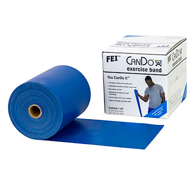 CanDo CanDo Low Powder Exercise Band - 25 yard roll - Blue - heavy