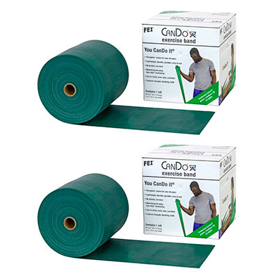 CanDo CanDo Low Powder Exercise Band - Twin-Pak - 100 yard (2 x 50 yard rolls) - Green - medium