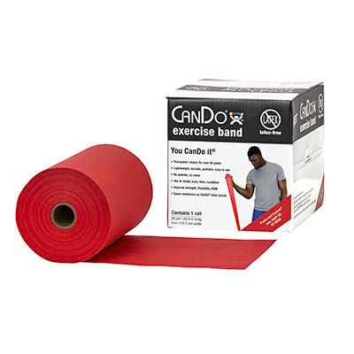 CanDo CanDo Latex Free Exercise Band - 25 yard roll - Red - light