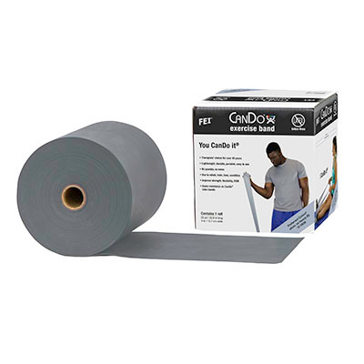CanDo CanDo Latex Free Exercise Band - 25 yard roll - Silver - xx-heavy