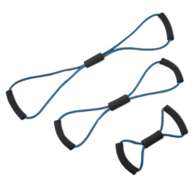 CanDo CanDo Tubing BowTie Exerciser - 3-piece set (14", 22", 30"), blue