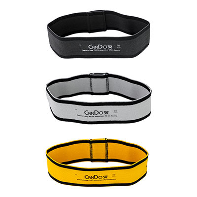 CanDo CanDo Fabric Loop Plus, 8" Long Single Loop Set of 3, Black, Silver, Gold