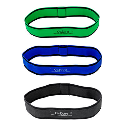 CanDo CanDo Fabric Loop Plus, 12" Long Single Loop Set of 3, Green, Blue, Black