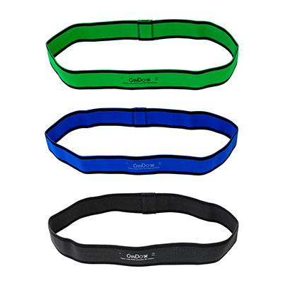 CanDo CanDo Fabric Loop Plus, 18" Long Single Loop Set of 3, Green, Blue, Black