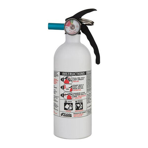 Kidde 2 lb BC Automotive FX5 II Extinguisher with Metal Valve & Plastic Strap Bracket (Disposable)