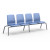 Cortech USA Structured Seating, 4 Seats, No Arms, Bolt Down, Blue Grey